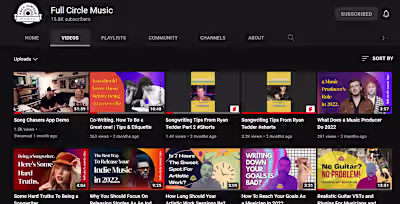 Full Circle Music YouTube Account