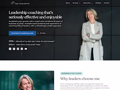 Leadership Coach Website • Design & Development