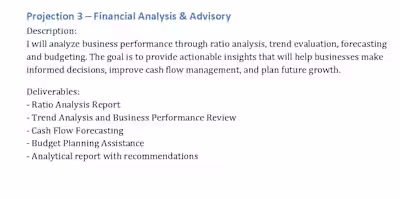 Financial Analysis & Advisory