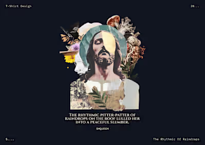 The Rhythmic Of Raindrops - T-Shirt Design Template