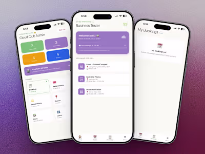 Cloud Club App — Admin Dashboard & Business Portal