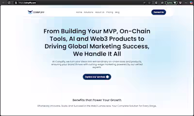 Coinplify - Web3 Software Devlopment agency website