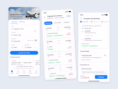 Flight Booking Mobile App Design
