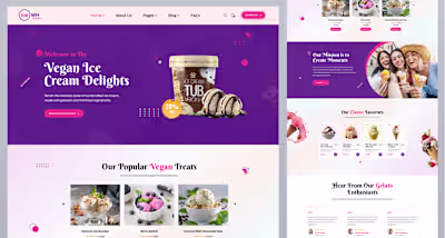 Vegan Ice Cream Delights Website : Behance
