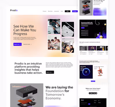 Prodio Landing page