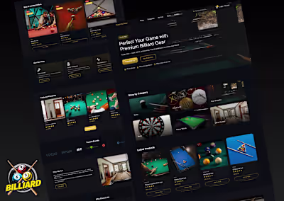 Billiards Website Landing Page Design I recently completed a...
