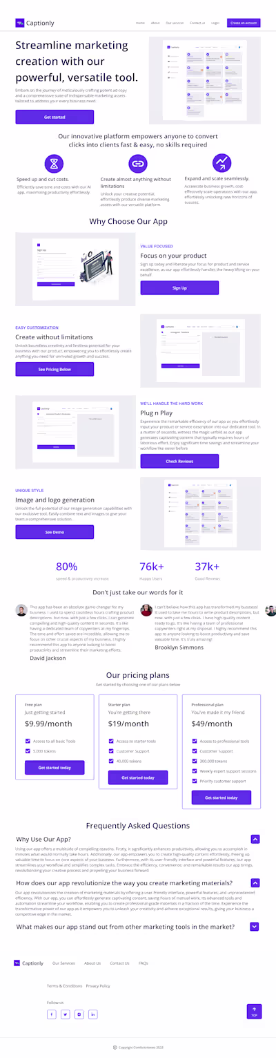 Captionly. A Website Redesign on Behance 