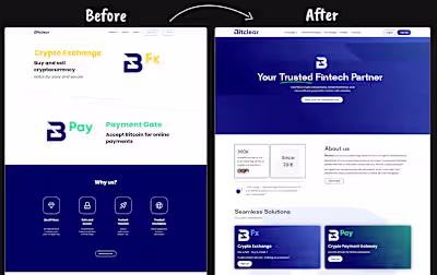 Redesign website for a Fintech client.