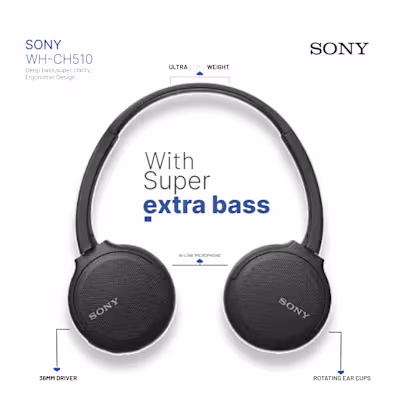 GRAPHIC DESIGN FOR SONY WH-CH510 HEADPHONES.
