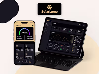 Solar Lume - Web App| Mobile App | Energy | Figma | Animation