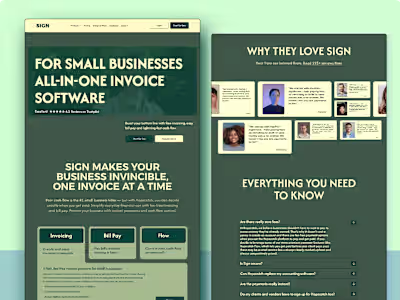 Invoice Landing Page Design