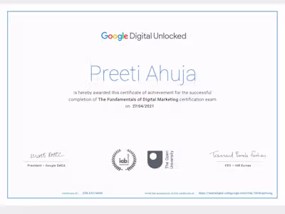 Certified from Google