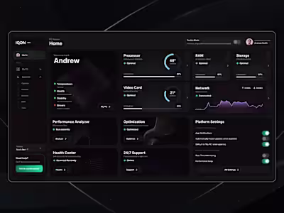 IQON | High-Performance System Monitoring UI/UX Design