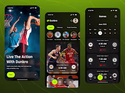 Live Games & Scores App UI