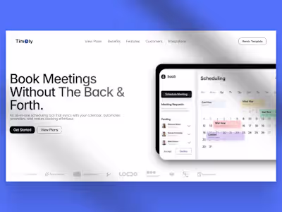 Timely, a scheduling SaaS landing page