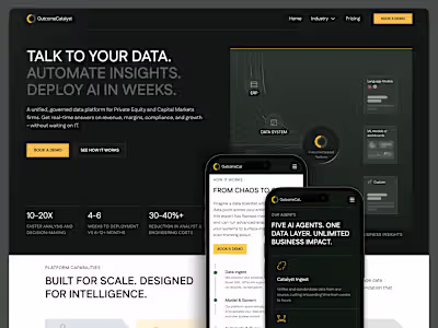 Website Design for OutcomeCatalyst's Data Platform