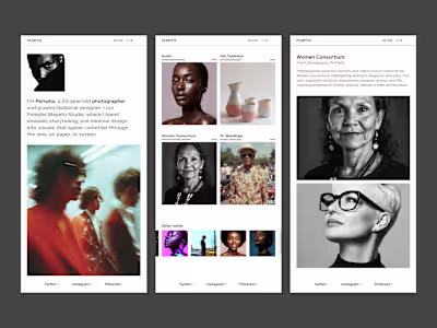 Editorial layout Portfolio website design