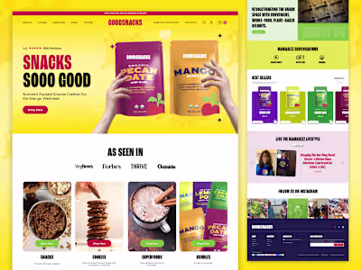 Snacks & Cookies Landing page design