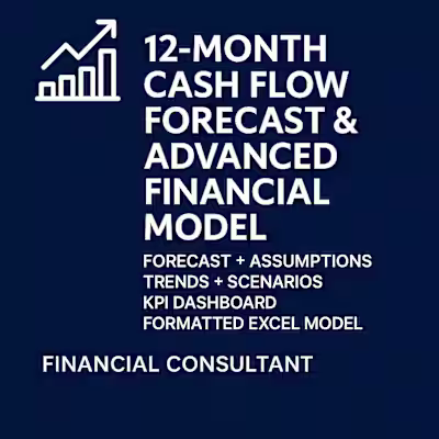 Working on a 12-month cash flow forecast model with scenario...