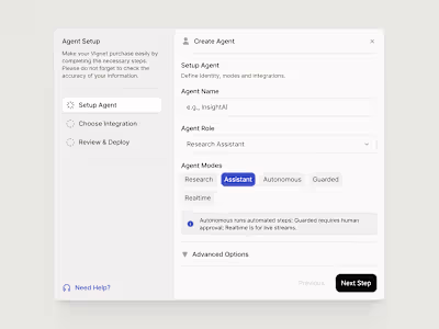 Agent Setup / Create Agent step!