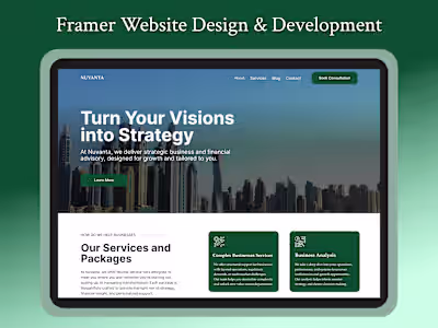 Figma Design & Framer Website Development for Nuvanta 