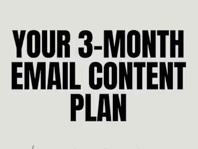 3-Month Email Content Plan For New Businesses