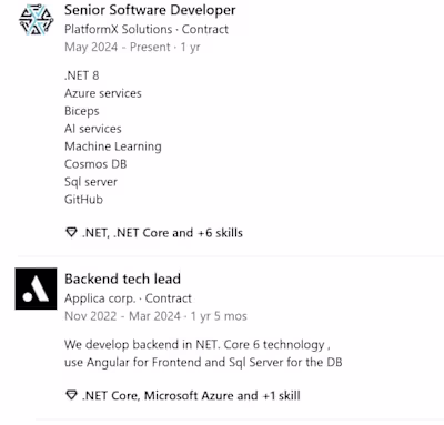 Technology experience