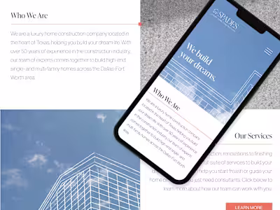 Luxury Home Construction - Web Design The company provided m...