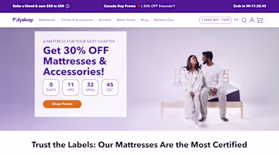 Polysleep E-Commerce Landing Page Development