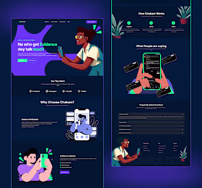 Chakam Landing Page Design