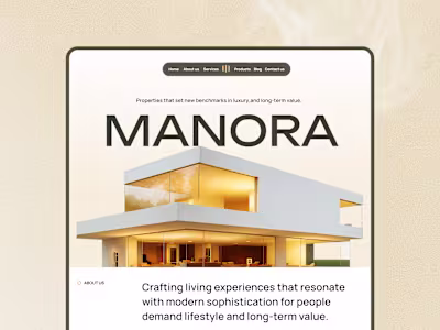 Manora Luxury Real Estate Framer Website Design and development