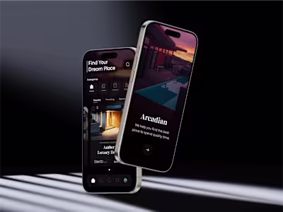 Arcadian - Travel Rental App UI UX Design