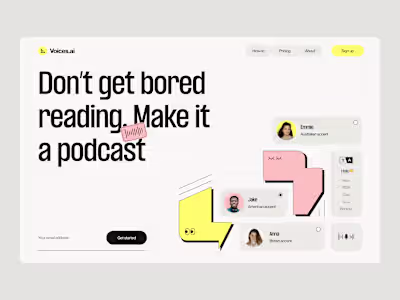 AI extension for podcasts: web design, illustrations
