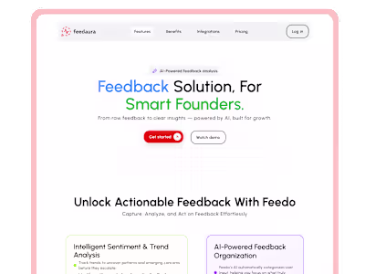 Feedaura Landing Page Design