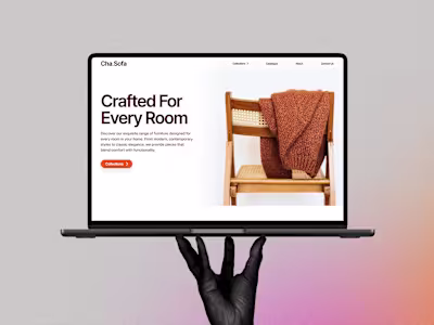 Cha Sofa | Furniture Shop Landing Page Design