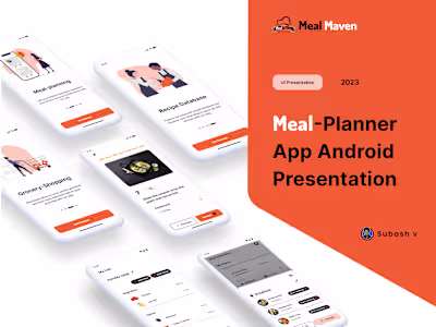 Android App UI : Meal Maven - Meal Planner App 