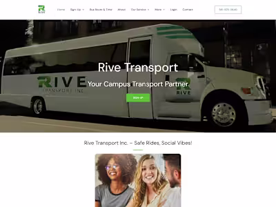 Rive Transport Shuttle Service Website Development