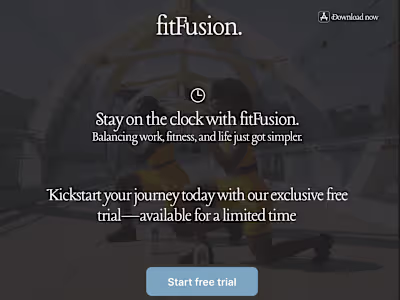 Product UI/UX Design for FitFusion App Landing Page