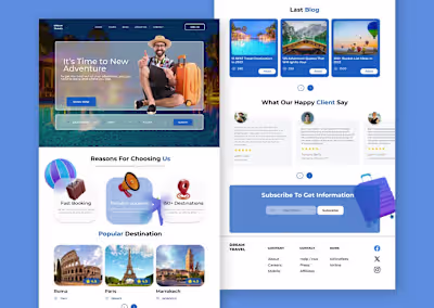 travel agency landing page