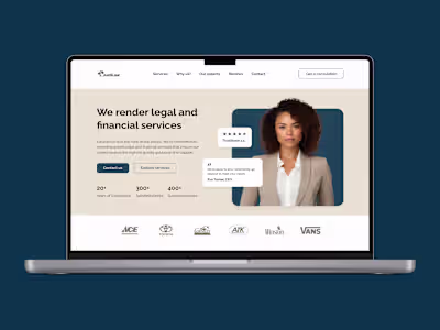 JustiLaw | Legal and financial services landing page
