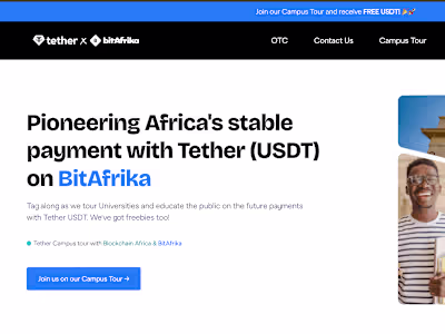 Pioneering Africa's stable payment with Tether (USDT) on BitAfr…
