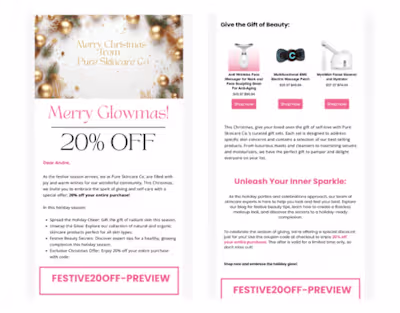 Pure Skincare Co. Klaviyp Email Template Design