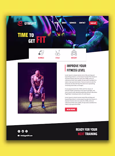 Gym Website UI Design (Gym&FIT WEB UI) on Behance
