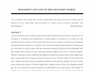 “HUMAN RIGHTS & CRIMINAL JUSTICE SYSTEM IN
CONTEMPORARY WORLD”