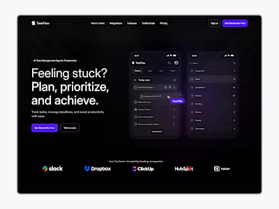 Task Management Landing Page - Hero Section🙌