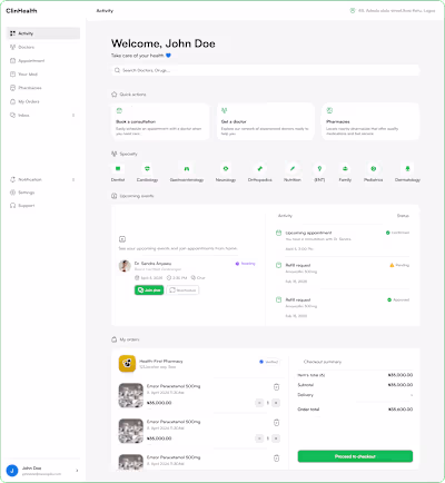 Integrated Telemedicine and Pharmacy Platform Development