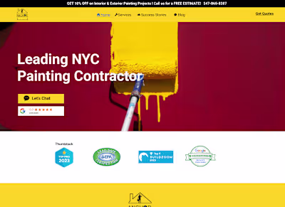 Leading Painting company website redesign