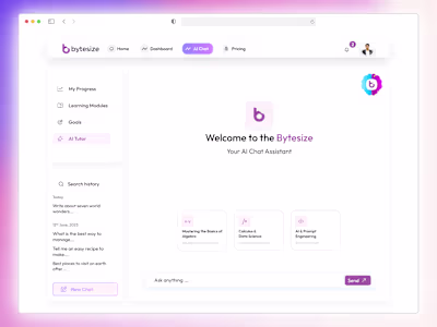 AI Chatbot Web App for E-Learning Platform