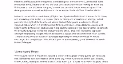 Marketing Copywriting for Anilao Beach Resorts in Batangas