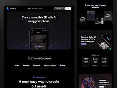 Luma AI - Website UI UX Redesign